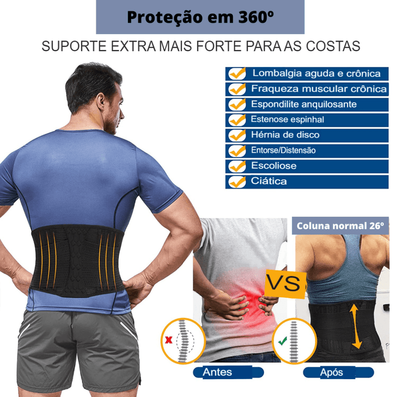 Cinta Lombar Masculina Ergonômica com Suporte Reforçado