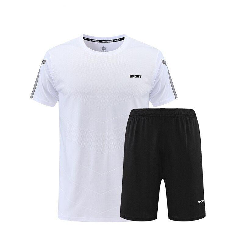 Conjunto Esportivo Masculino Camiseta e Calção com Secagem Rápida