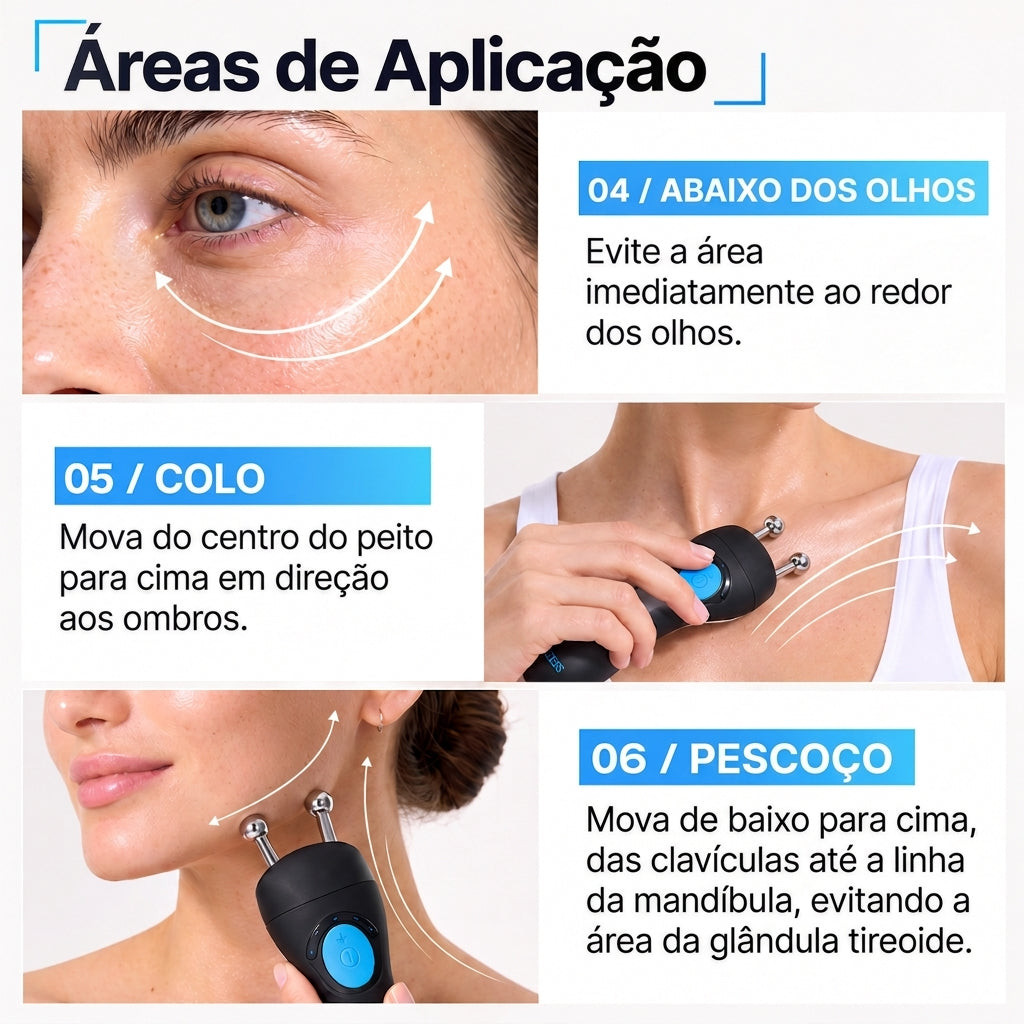 Massageador Facial Elétrico GESS com Microcorrente
