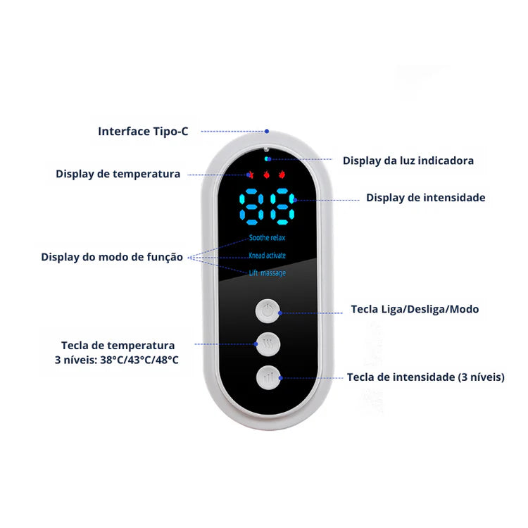 Massageador de Pernas Elétrico com Aquecimento – Desincha e Alivia o Cansaço