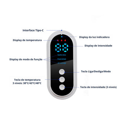 Massageador de Pernas Elétrico com Aquecimento – Desincha e Alivia o Cansaço
