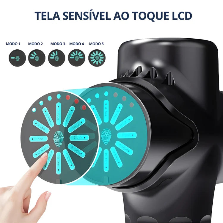 Pistola Massageadora Profissional com Display LED