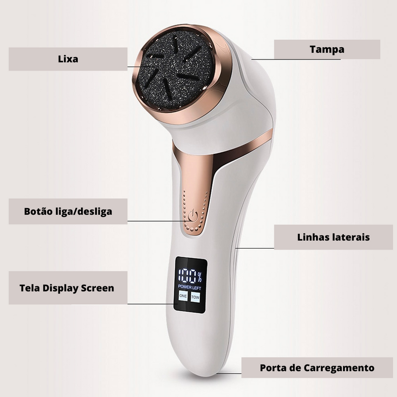 Removedor de Calos e Rachaduras Elétrico Portátil para Pés