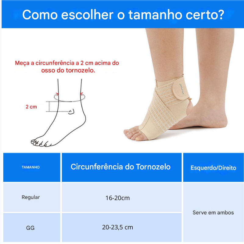 Tornozeleira de Compressão Ortopédica Ajustável